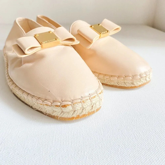 Cole Haan Nude Beige Leather Espadrille Flats NEW - Picture 6 of 11